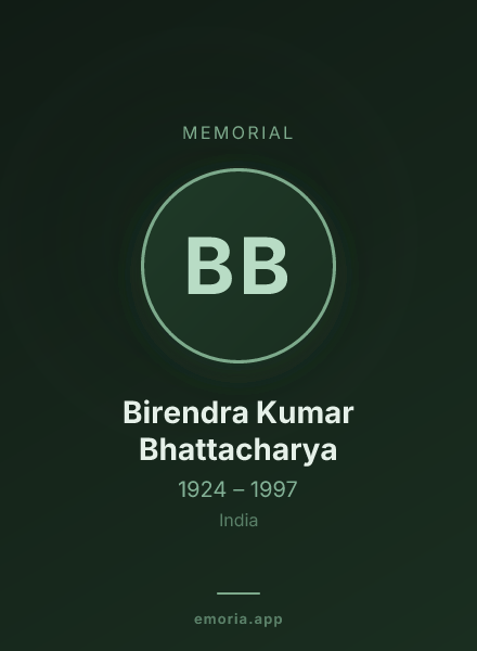 Memorial portrait of Birendra Kumar Bhattacharya