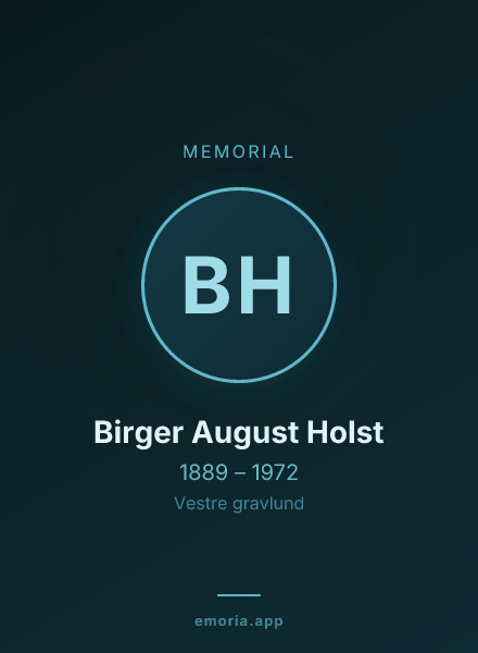 Memorial portrait of Birger August Holst