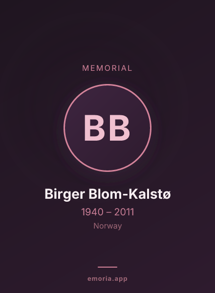 Memorial portrait of Birger Blom-Kalstø