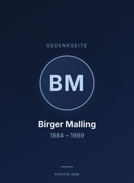 Gedenkportrait von Birger Malling