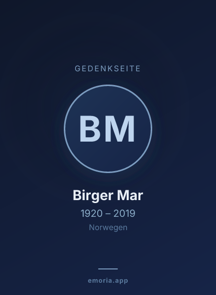 Gedenkportrait von Birger Mar