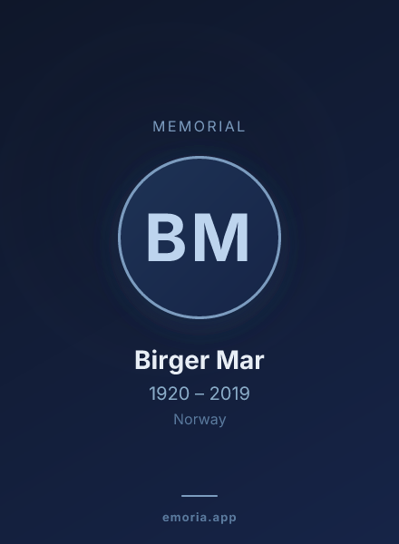 Memorial portrait of Birger Mar