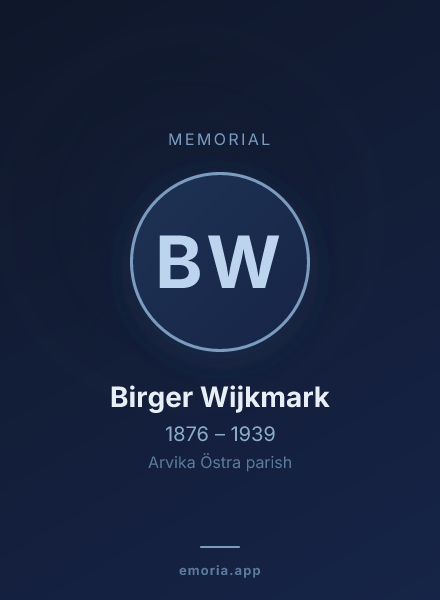 Memorial portrait of Birger Wijkmark