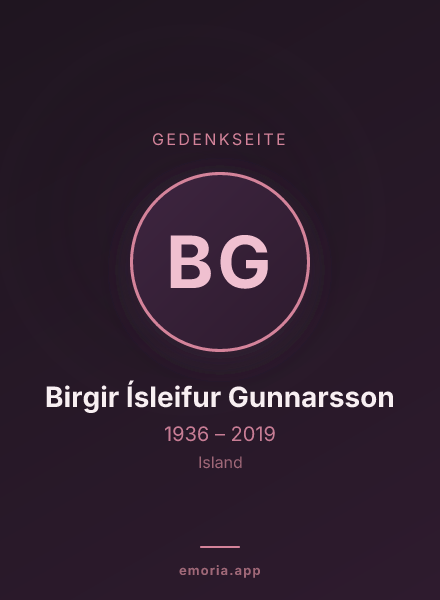 Gedenkportrait von Birgir Ísleifur Gunnarsson