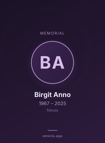 Memorial portrait of Birgit Anno