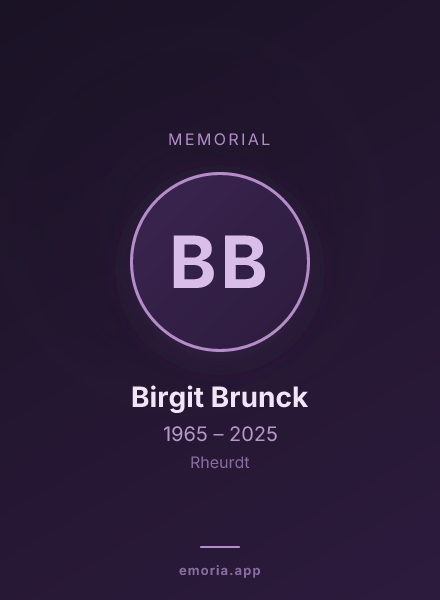 Memorial portrait of Birgit Brunck