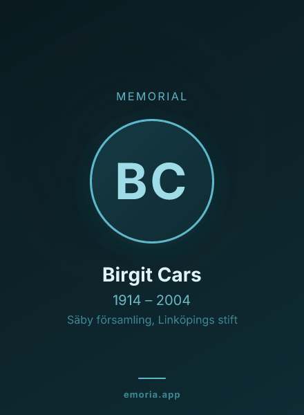 Memorial portrait of Birgit Cars