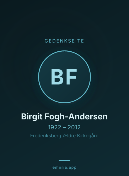 Gedenkportrait von Birgit Fogh-Andersen