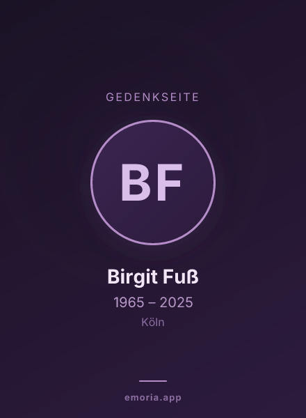 Gedenkportrait von Birgit Fuß