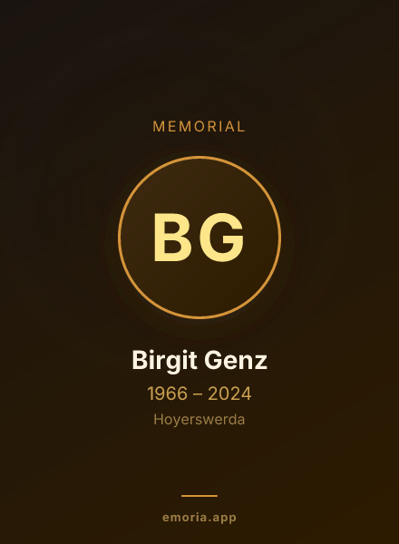 Memorial portrait of Birgit Genz
