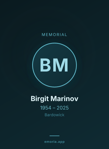 Memorial portrait of Birgit Marinov