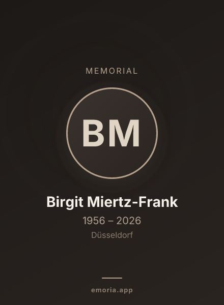 Memorial portrait of Birgit Miertz-Frank