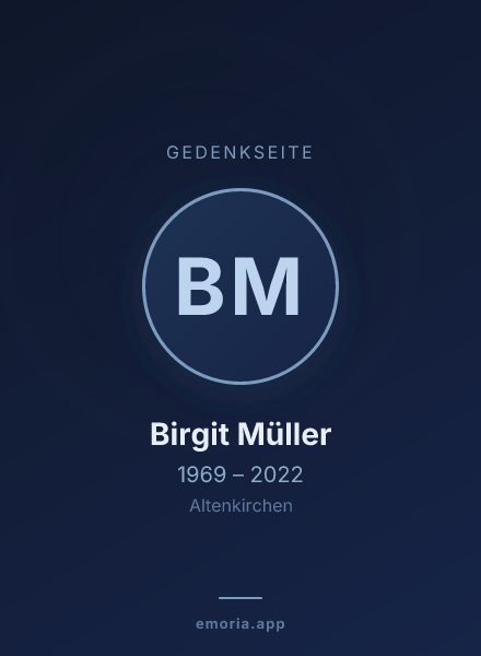 Gedenkportrait von Birgit Müller