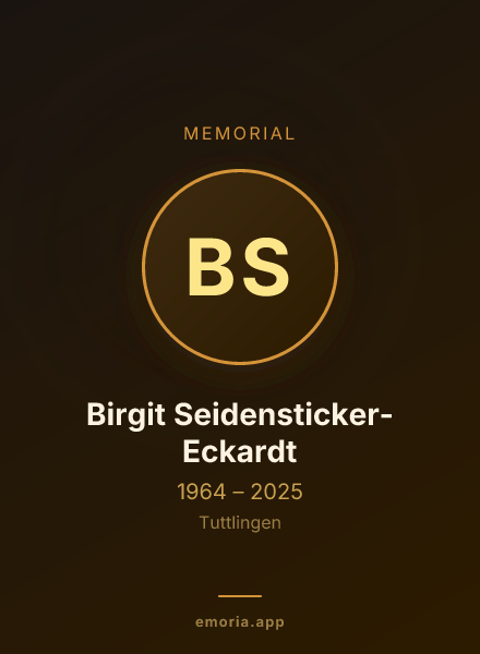 Memorial portrait of Birgit Seidensticker-Eckardt