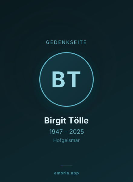 Gedenkportrait von Birgit Tölle