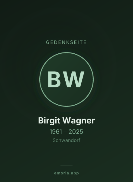 Gedenkportrait von Birgit Wagner