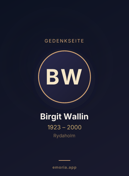 Gedenkportrait von Birgit Wallin