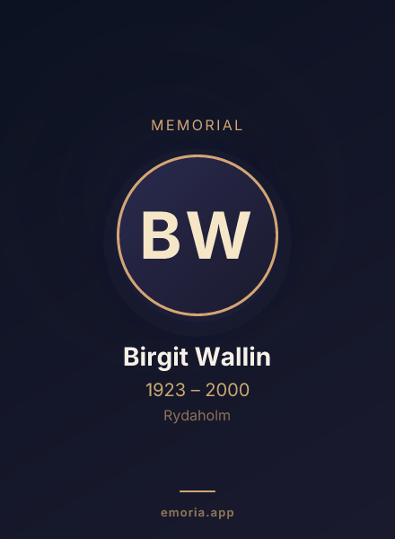 Memorial portrait of Birgit Wallin