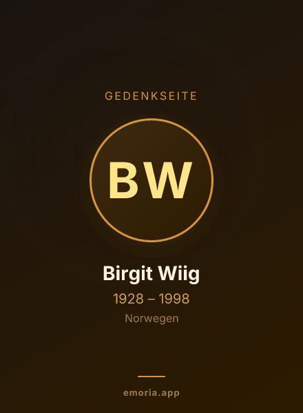 Gedenkportrait von Birgit Wiig