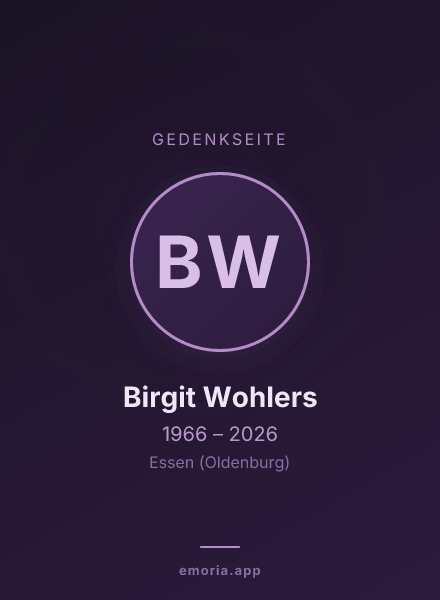 Gedenkportrait von Birgit Wohlers