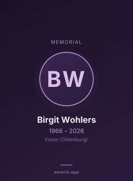 Memorial portrait of Birgit Wohlers