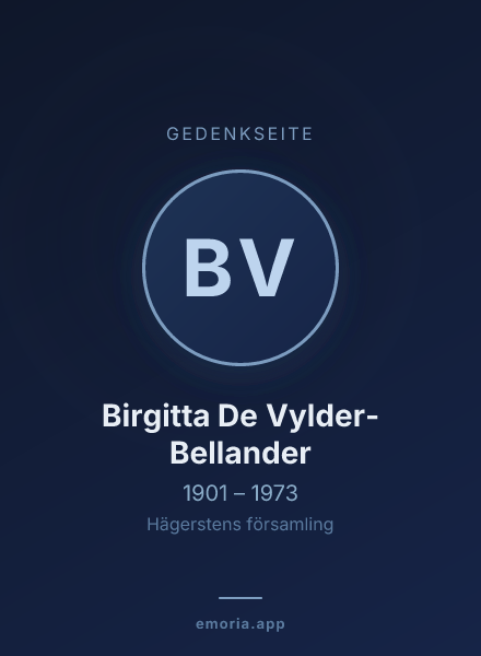 Gedenkportrait von Birgitta De Vylder-Bellander