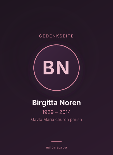 Gedenkportrait von Birgitta Noren