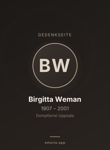 Gedenkportrait von Birgitta Weman