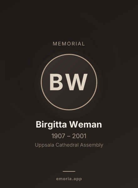 Memorial portrait of Birgitta Weman