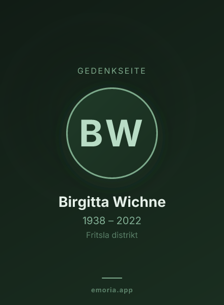 Gedenkportrait von Birgitta Wichne