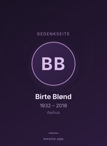 Gedenkportrait von Birte Blønd
