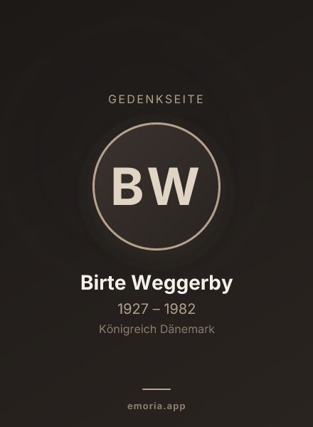 Gedenkportrait von Birte Weggerby