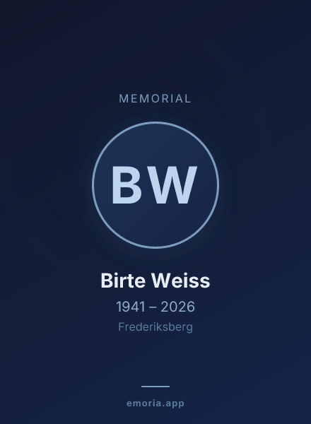 Memorial portrait of Birte Weiss