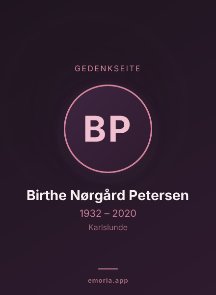 Gedenkportrait von Birthe Nørgård Petersen