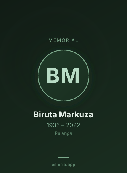 Memorial portrait of Biruta Markuza