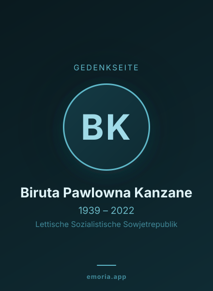 Gedenkportrait von Biruta Pawlowna Kanzane