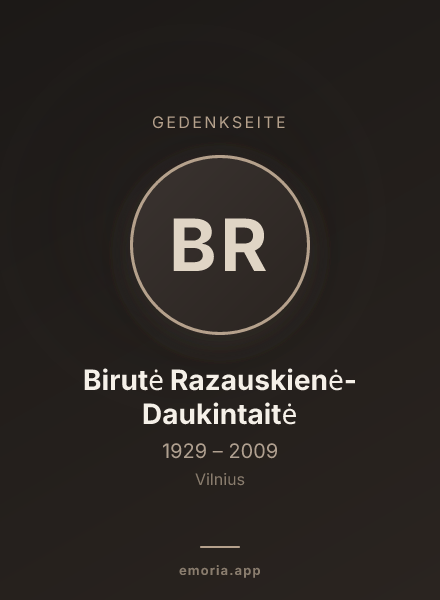 Gedenkportrait von Birutė Razauskienė-Daukintaitė