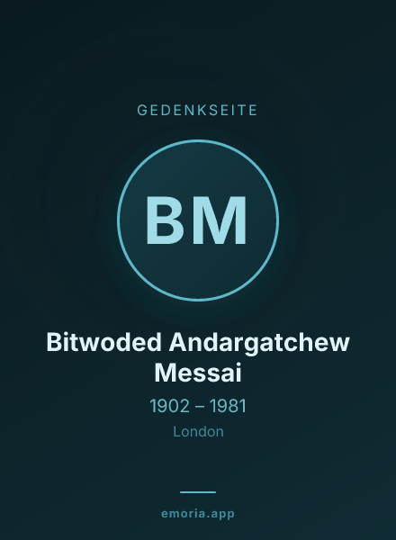 Gedenkportrait von Bitwoded Andargatchew Messai