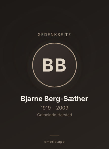 Gedenkportrait von Bjarne Berg-Sæther