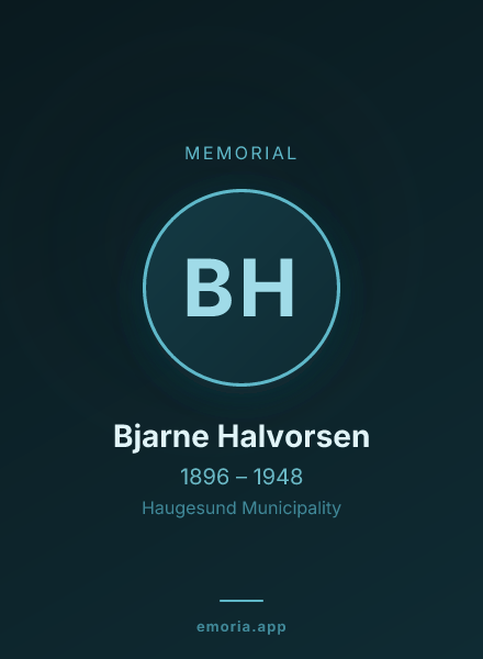 Memorial portrait of Bjarne Halvorsen