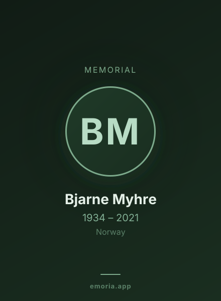 Memorial portrait of Bjarne Myhre