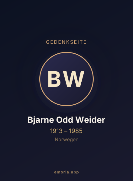 Gedenkportrait von Bjarne Odd Weider