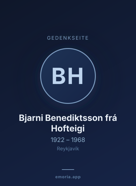 Gedenkportrait von Bjarni Benediktsson frá Hofteigi