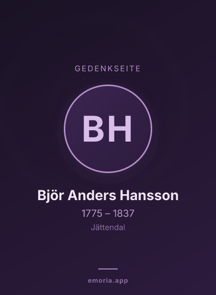 Gedenkportrait von Björ Anders Hansson