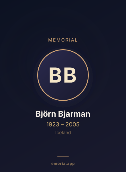 Memorial portrait of Björn Bjarman