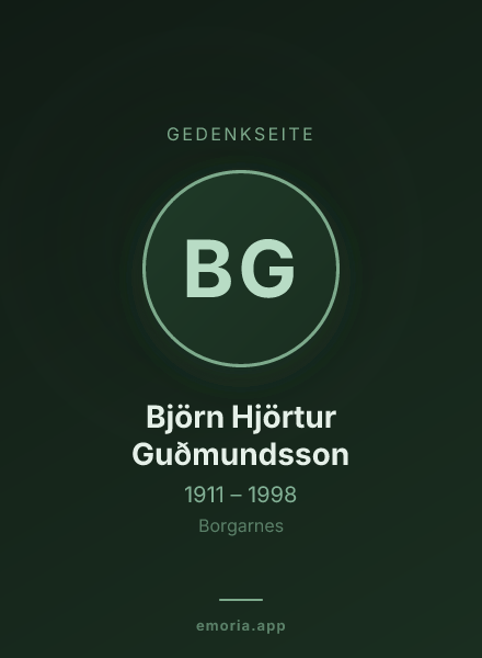 Gedenkportrait von Björn Hjörtur Guðmundsson