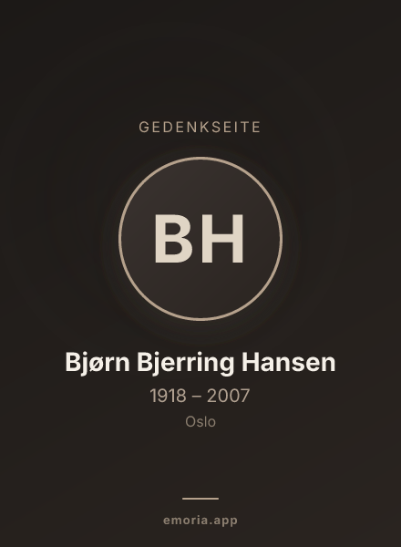 Gedenkportrait von Bjørn Bjerring Hansen