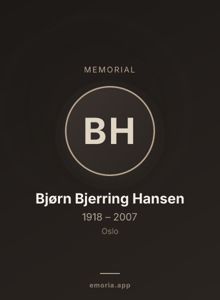 Memorial portrait of Bjørn Bjerring Hansen