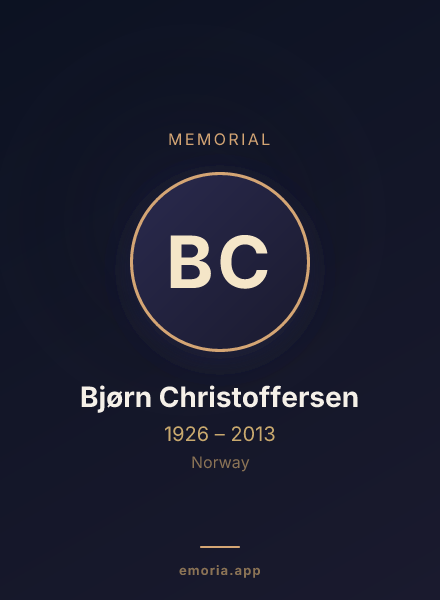 Memorial portrait of Bjørn Christoffersen