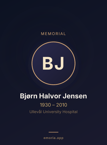 Memorial portrait of Bjørn Halvor Jensen